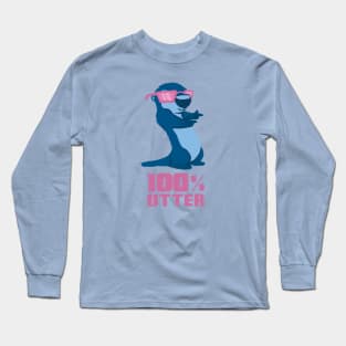 100% Otter Blue Long Sleeve T-Shirt